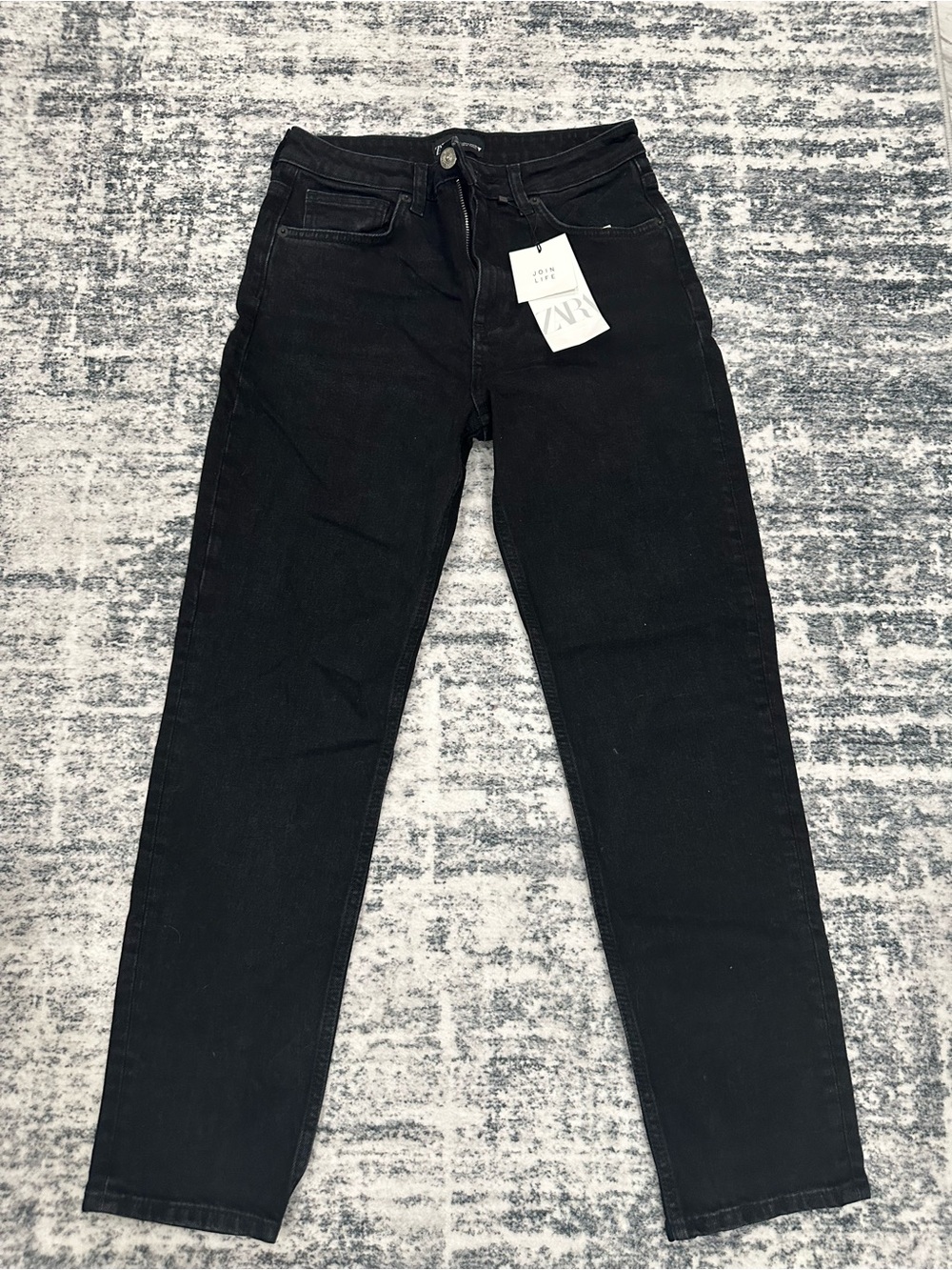 Zara Black Slim Straight HI-Rise Jeans